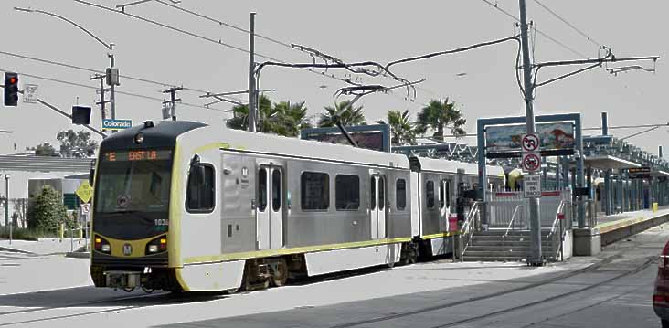 LA Metro E line light rail car 1036